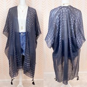 Kimono Hand-dyed Tie-Dye with Side Slits